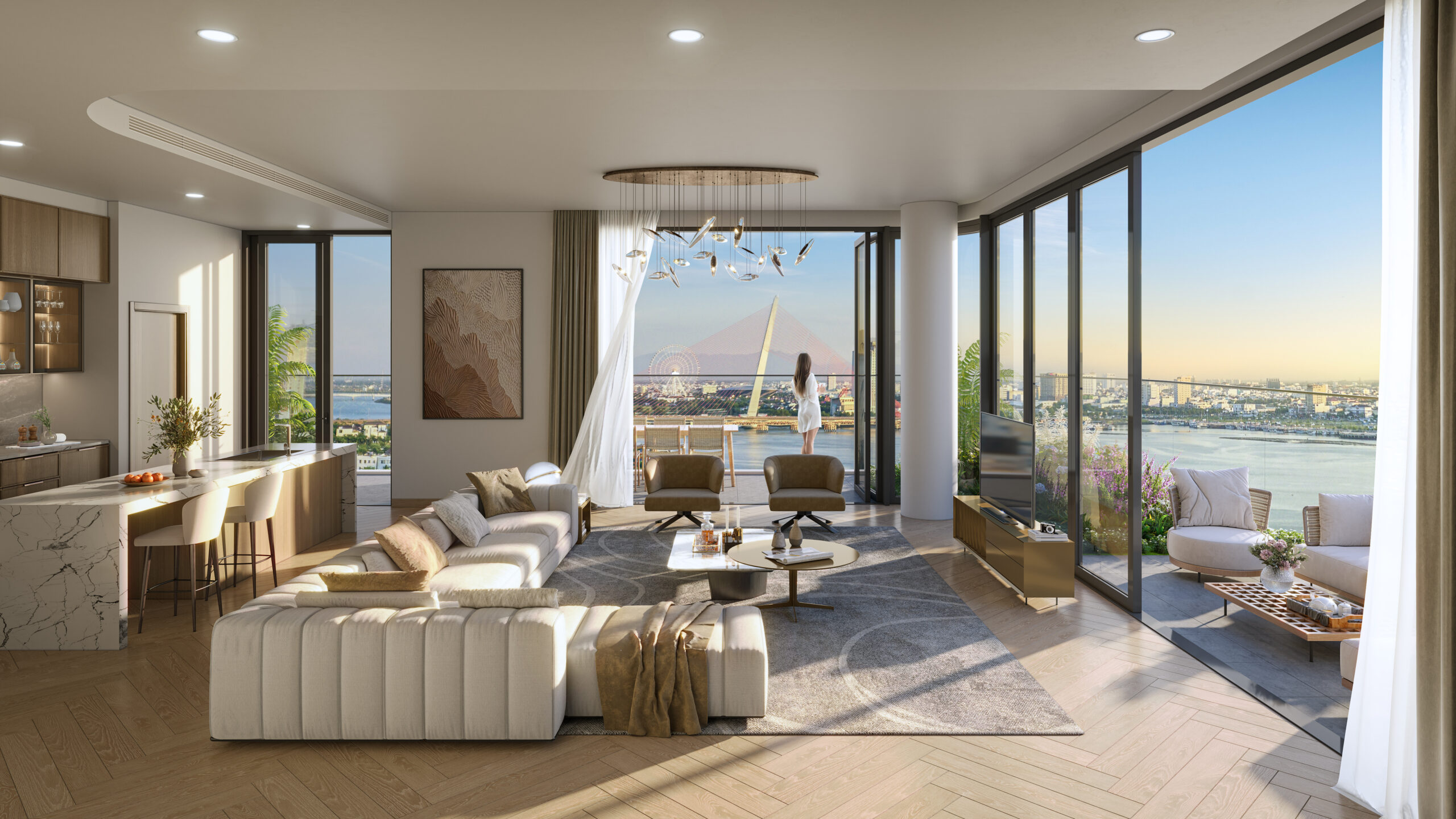 Nội thất căn Penthouse The Legend Danang